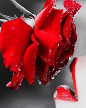 Charger l'image dans la galerie, Broderie Diamant | Broderie Diamant - Bouche et Rose rouge | Broderie Fleurs fleurs | FiguredArt