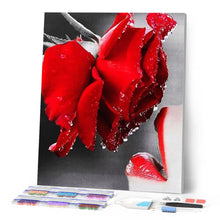 Charger l'image dans la galerie, Broderie Diamant | Broderie Diamant - Bouche et Rose rouge | Broderie Fleurs fleurs | FiguredArt