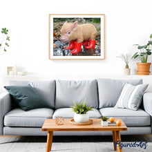 Charger l'image dans la galerie, Broderie Diamant | Broderie Diamant - Porcelet et Bottes rouges | animaux Broderie Animaux | FiguredArt