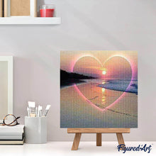 Charger l'image dans la galerie, Broderie Diamant | Broderie Diamant - Coeur sur la Plage | Broderie Romantique romantique | FiguredArt