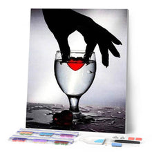 Charger l'image dans la galerie, Broderie Diamant | Broderie Diamant - Coeur dans un Verre | Broderie Romantique romantique | FiguredArt