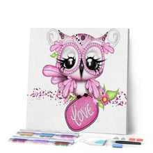 Charger l'image dans la galerie, Broderie Diamant | Broderie Diamant - Chouette Love | animaux Broderie Animaux Broderie Romantique chouettes et hiboux romantique |