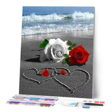Charger l'image dans la galerie, Broderie Diamant | Broderie Diamant - Roses sur la Plage | Broderie Fleurs fleurs | FiguredArt