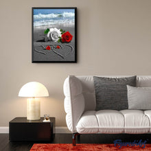 Charger l'image dans la galerie, Broderie Diamant | Broderie Diamant - Roses sur la Plage | Broderie Fleurs fleurs | FiguredArt