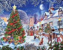 Charger l'image dans la galerie, Broderie Diamant | Broderie Diamant - Village à Noël | Broderie Paysages Noël paysages | FiguredArt