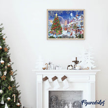 Charger l'image dans la galerie, Broderie Diamant | Broderie Diamant - Village à Noël | Broderie Paysages Noël paysages | FiguredArt