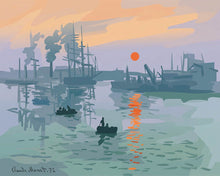 Charger l'image dans la galerie, Diamond Painting - Broderie Diamant - Impression, soleil levant - Monet