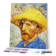 Charger l'image dans la galerie, Broderie Diamant - Autoportrait au chapeau de paille - Van Gogh