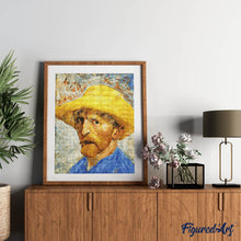 Charger l'image dans la galerie, Broderie Diamant - Autoportrait au chapeau de paille - Van Gogh