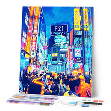 Charger l'image dans la galerie, Broderie Diamant - Tokyo Shibuya 40x50cm toile tendue sur châssis