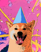 Charger l'image dans la galerie, Broderie Diamant - Diamond Painting Chien souriant pop art 40x50cm toile tendue sur châssis