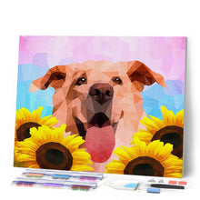 Charger l'image dans la galerie, Broderie Diamant - Chien Polygon Art 40x50cm toile tendue sur châssis
