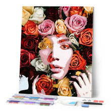 Charger l'image dans la galerie, Broderie Diamant - Diamond Painting Visage de roses