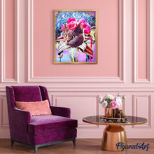 Charger l'image dans la galerie, Broderie Diamant - Chat Mardigras 40x50cm toile tendue sur châssis