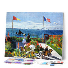 Charger l'image dans la galerie, Broderie Diamant - Diamond Painting La terrasse à Sainte-Adresse - Monet 40x50cm toile tendue sur châssis