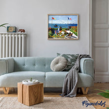 Charger l'image dans la galerie, Broderie Diamant - Diamond Painting La terrasse à Sainte-Adresse - Monet 40x50cm toile tendue sur châssis