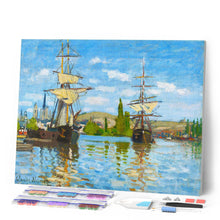 Charger l'image dans la galerie, Broderie Diamant - Diamond Painting Bateaux Navigant sur la Seine à Rouen - Monet