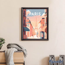 Charger l'image dans la galerie, Broderie Diamant - Affiche Poster Paris 40x50cm toile tendue sur châssis