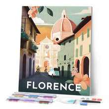 Charger l'image dans la galerie, Broderie Diamant - Affiche Poster Florence 40x50cm toile tendue sur châssis