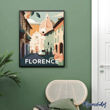 Charger l&#39;image dans la galerie, Broderie Diamant - Affiche Poster Florence 40x50cm toile tendue sur châssis