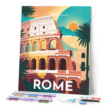 Charger l'image dans la galerie, Broderie Diamant - Affiche Poster Rome 40x50cm toile tendue sur châssis