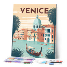 Charger l'image dans la galerie, Broderie Diamant - Affiche Poster Venise 40x50cm toile tendue sur châssis