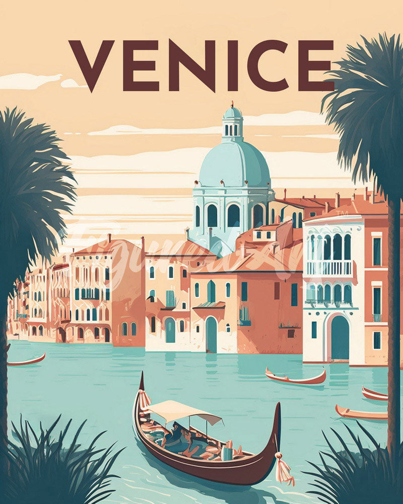 Diamond Painting - Broderie Diamant - Affiche Poster Venise 40x50cm toile tendue sur châssis