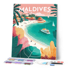 Charger l'image dans la galerie, Broderie Diamant - Affiche Poster Maldives