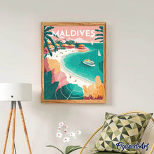Charger l'image dans la galerie, Broderie Diamant - Affiche Poster Maldives