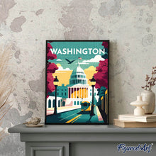 Charger l'image dans la galerie, Broderie Diamant - Affiche Poster Washington
