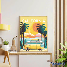 Charger l'image dans la galerie, Broderie Diamant - Affiche Poster Californie