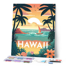 Charger l'image dans la galerie, Broderie Diamant - Affiche Poster Hawaii