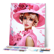 Charger l'image dans la galerie, Broderie Diamant - Diva au Chapeau Rose
