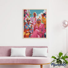 Charger l'image dans la galerie, Broderie Diamant - Réunion de Divas 40x50cm toile tendue sur châssis