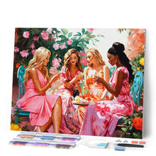 Charger l'image dans la galerie, Broderie Diamant - Toast des Divas au Jardin 40x50cm toile tendue sur châssis