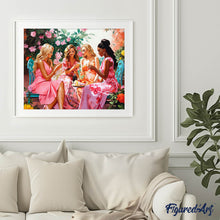 Charger l'image dans la galerie, Broderie Diamant - Toast des Divas au Jardin 40x50cm toile tendue sur châssis