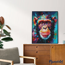 Charger l&#39;image dans la galerie, Broderie Diamant - Chimpanzé Coloré Abstrait