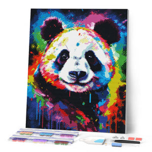 Diamond Painting Set, tableau avec motif Panda et accessoires, dimensions env. 35 x 25 cm, set de bricolage pour peindre avec des pierres scintillantes pour les enfants à partir de 5 ans Diamond Painting Set, tableau avec motif Panda et accessoires, dimensions env. 35 x 25 cm, set de bricolage pour peindre avec des pierres scintillantes pour les enfants à partir de 5 ans