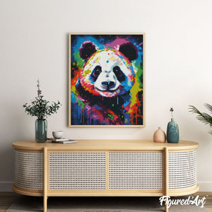 Broderie Diamant - Panda Coloré Abstrait