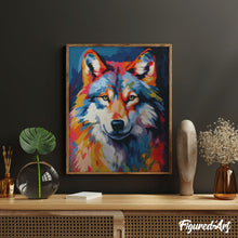 Charger l&#39;image dans la galerie, Broderie Diamant - Loup Coloré Abstrait