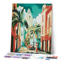 Charger l'image dans la galerie, Broderie Diamant - Cuba Art Déco 40x50cm toile tendue sur châssis