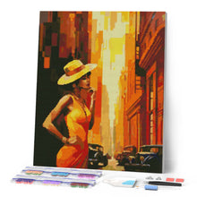 Charger l'image dans la galerie, Broderie Diamant - Femme en ville Art Déco
