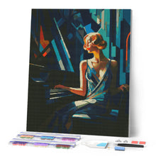 Charger l'image dans la galerie, Broderie Diamant - Femme au Piano Art Déco