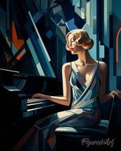 Charger l'image dans la galerie, Diamond Painting - Broderie Diamant - Femme au Piano Art Déco