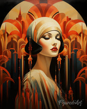 Charger l'image dans la galerie, Diamond Painting - Broderie Diamant - Femme Art Déco 40x50cm toile tendue sur châssis