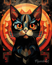 Charger l'image dans la galerie, Diamond Painting - Broderie Diamant - Chat noir Art Déco
