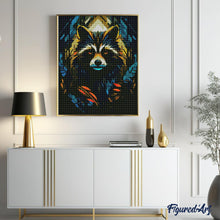 Charger l'image dans la galerie, Broderie Diamant - Raton Laveur Art Déco