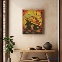 Charger l'image dans la galerie, Broderie Diamant - Tortue Art Déco 40x50cm toile tendue sur châssis