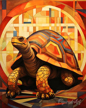 Charger l'image dans la galerie, Diamond Painting - Broderie Diamant - Tortue Art Déco 40x50cm toile tendue sur châssis
