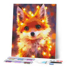 Charger l'image dans la galerie, Broderie Diamant - Petit renard et guirlande éclairée
